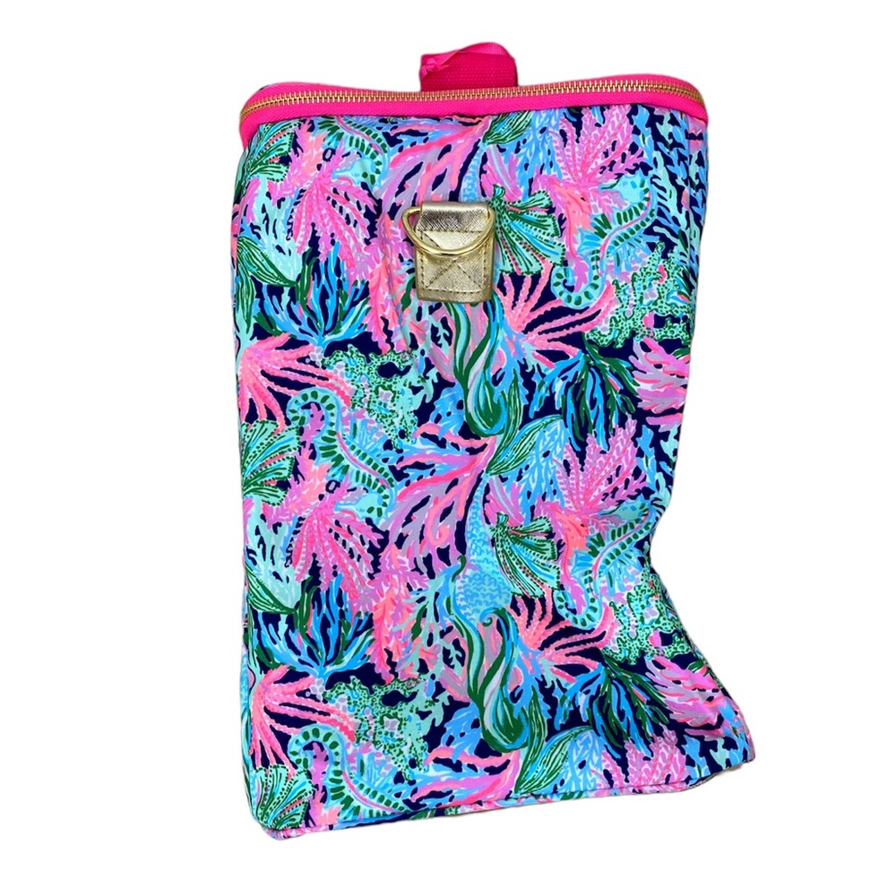 Lilly Pulitzer Insulated Wine Cooler Carrier Navy Bringing Mermaid Back - Picture 3 of 6